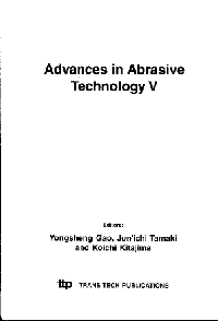 Advances in Abrasives Technology V